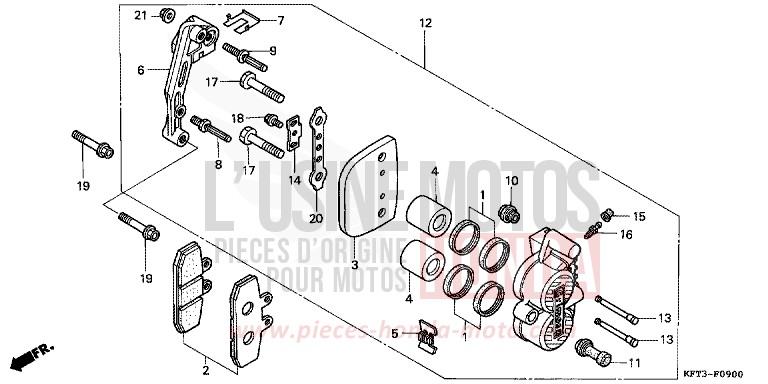 FRONT BRAKE CALIPER for City Fly FLASH RED (R119E) from 1998